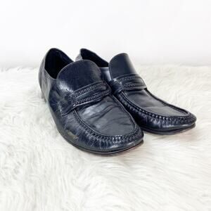 Florsheim 10.5 B Mens Black Leather Penny Loafer Dress Shoes